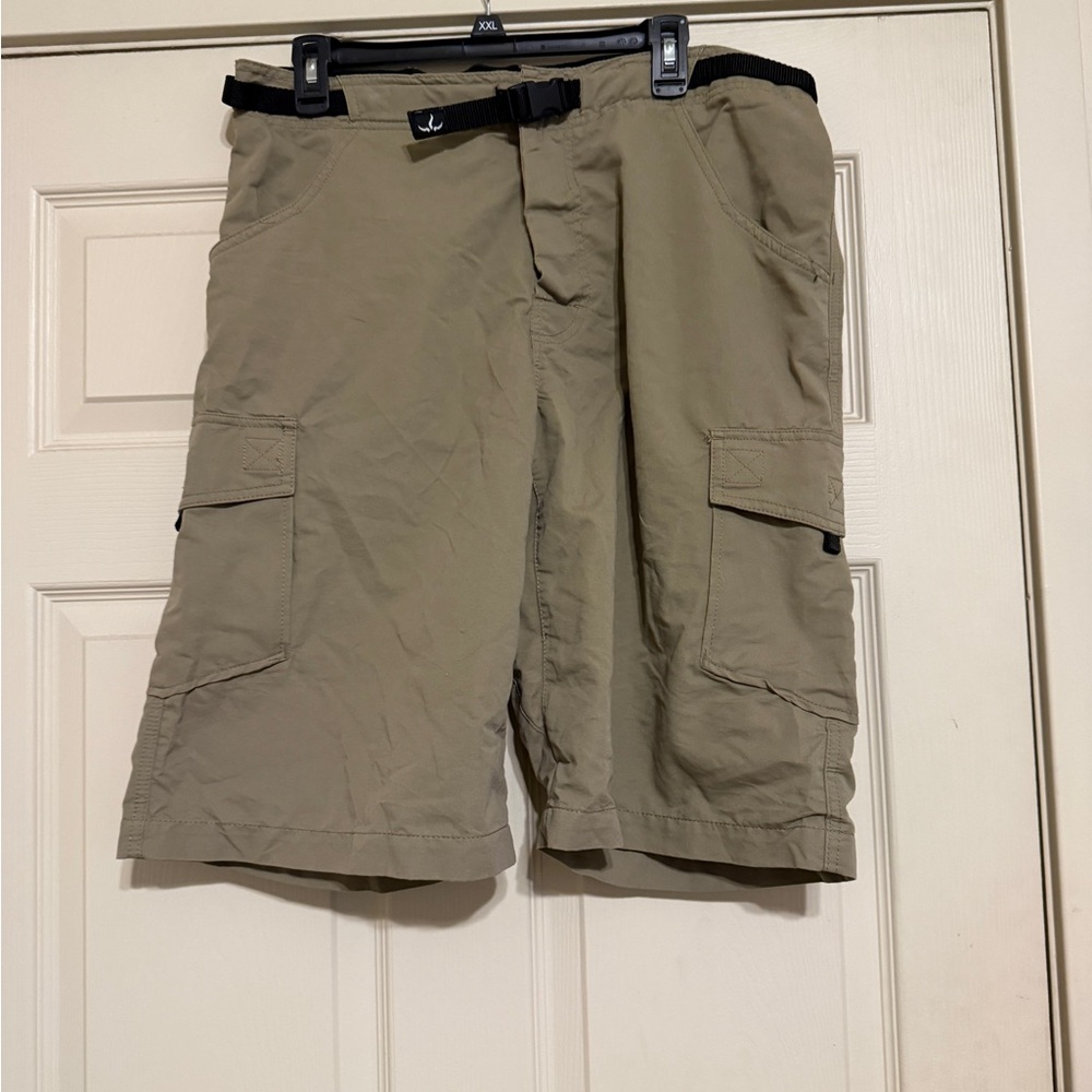PrAna Vintage Belted Outdoor Khaki Cargo Shorts XL